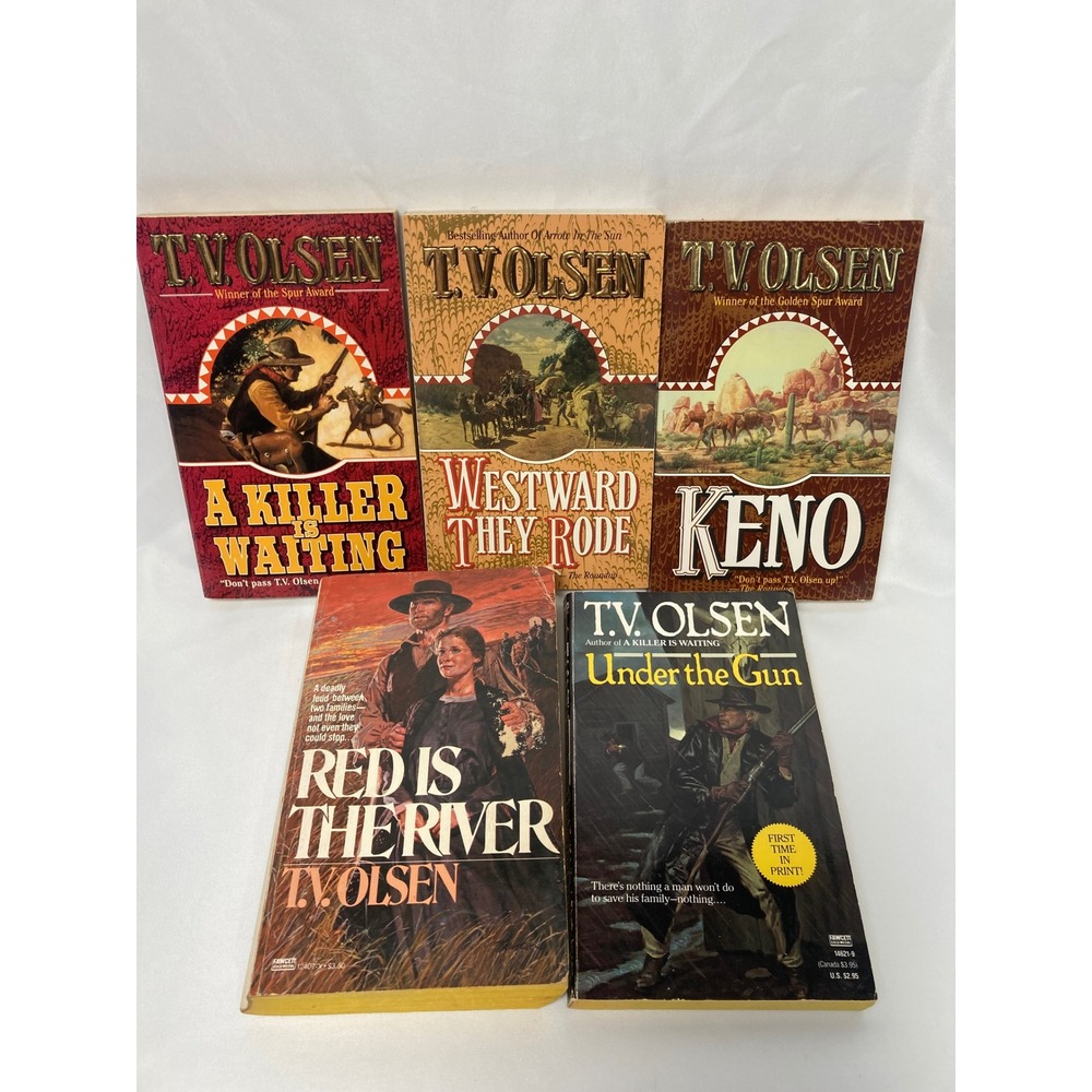 T.V. Olsen Western Paperback Lot of 5 A Killer Is Waiting Under the Gun & More